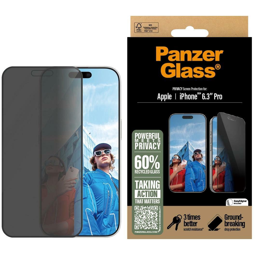 PanzerGlass Ultra-Wide Fit (1 Stück, Apple iPhone 16 Pro), Smartphone Schutzfolie, Transparent