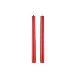 Thumbnail - Piffany Copenhagen, LED Kerzen, Uyuni - LED taper candle 2-pack - Red, Smooth - 2,3x25 cm (UL-TA-RE02325-2) (2 x)