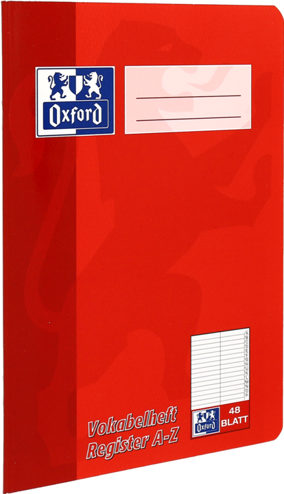 Immagine prodotto Oxford Libretto di vocabolario con indice A5, 48 fogli, w. indice A-Z, 90 g/m² (A5, Rigatura speciale, Copertina morbida)
