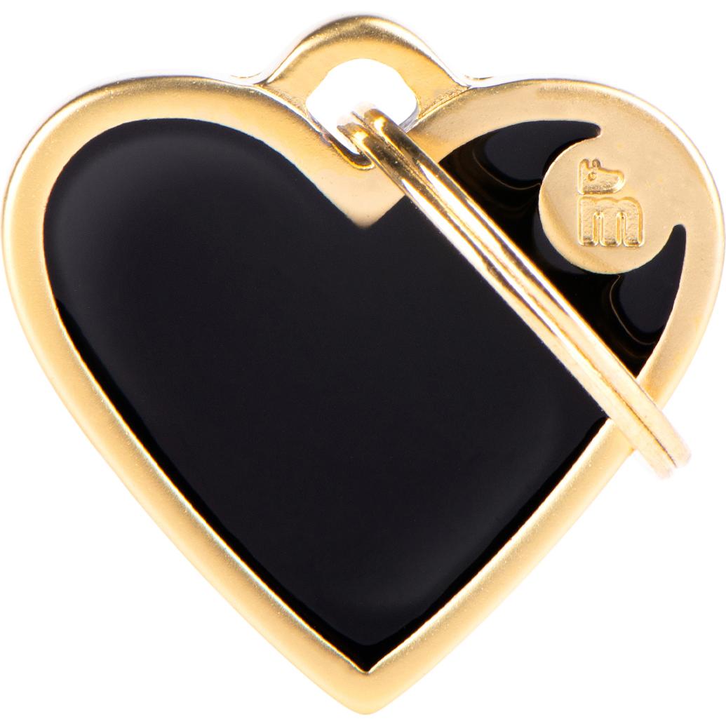 Myfamily MyFa tegn handmade, hjerte S guld, logo, sort (S, Cane, Generale), Collare + Guinzaglio