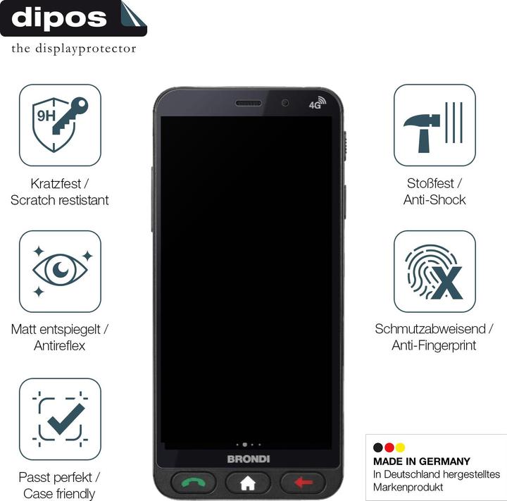 Produktbild Dipos Anti-Shock Displayschutz Matt 9H (1 Stück, Brondi Amico)