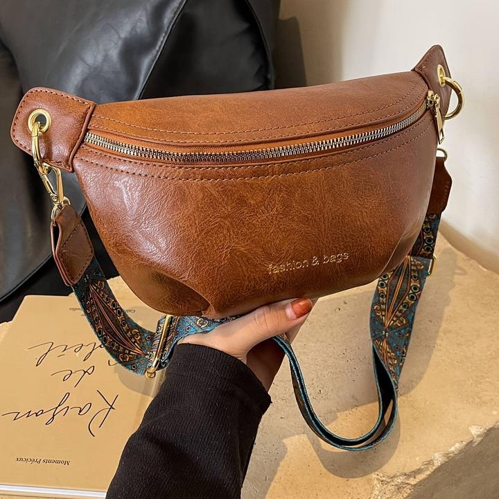 Immagine prodotto Only-Bags.Store Borsa da petto vintage monocolore, borsa a tracolla retrò, borsa casual da donna e borsa con cintura