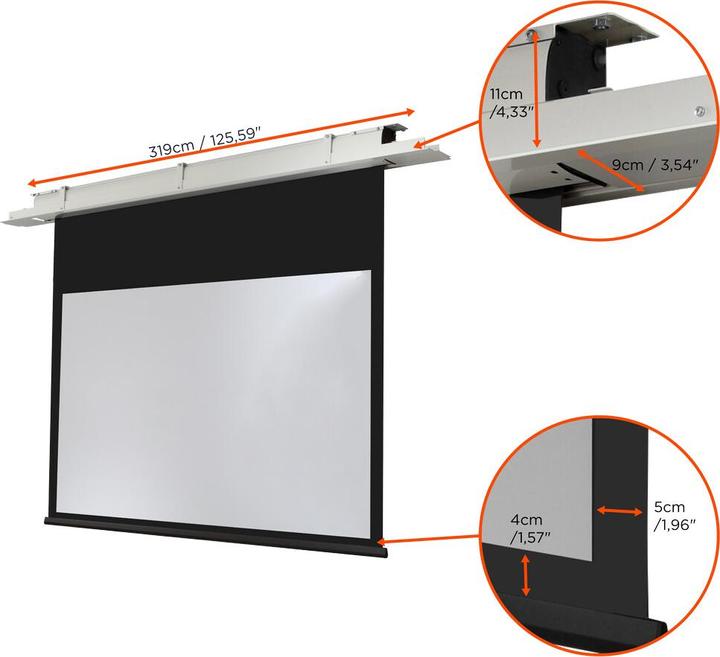 Productafbeelding Celexon Expert plafondinbouw - scherm - plafondbevestiging, geschikt voor wandmontage - m (139.37", 16:10)