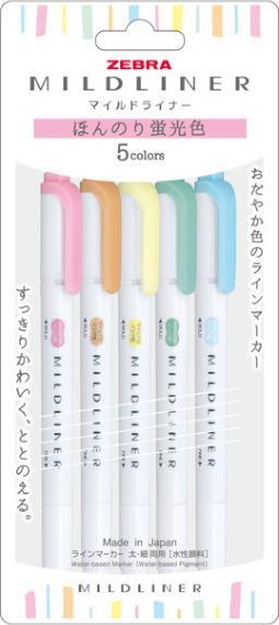 Produktbild Zebra Mildliner Set (Orange, Gelb, Grün, Blau, Rosa, 5 x)