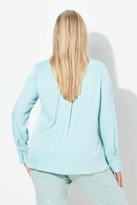 Immagine prodotto Ulla Popken Camicia in raso con collo da camicia e maniche lunghe (60)