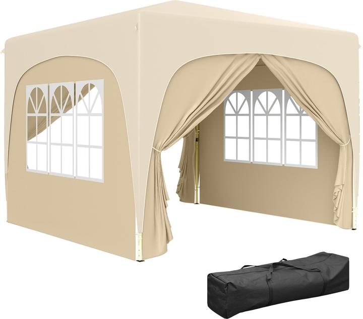 Outsunny Pavillon Metall, Polyester Sand (300 cm, 300 cm)