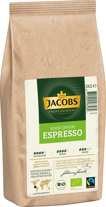 Produktbild Jacobs Good Origin Espresso Kaffeebohnen, Arabicabohnen kräftig, 1,0 kg (1000 g)