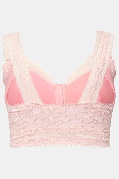 Actual product image Ulla Popken Lace Zip Front Versatile Wirefree Bustier (85 B)