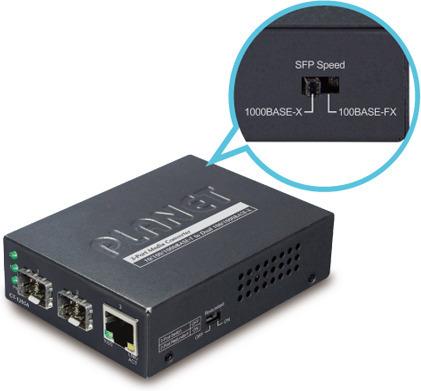 Produktbild Planet Web Smart Medienkonverter SFP 1-Port 10/100/1000Base-T - 2-Port Gigabit SFP