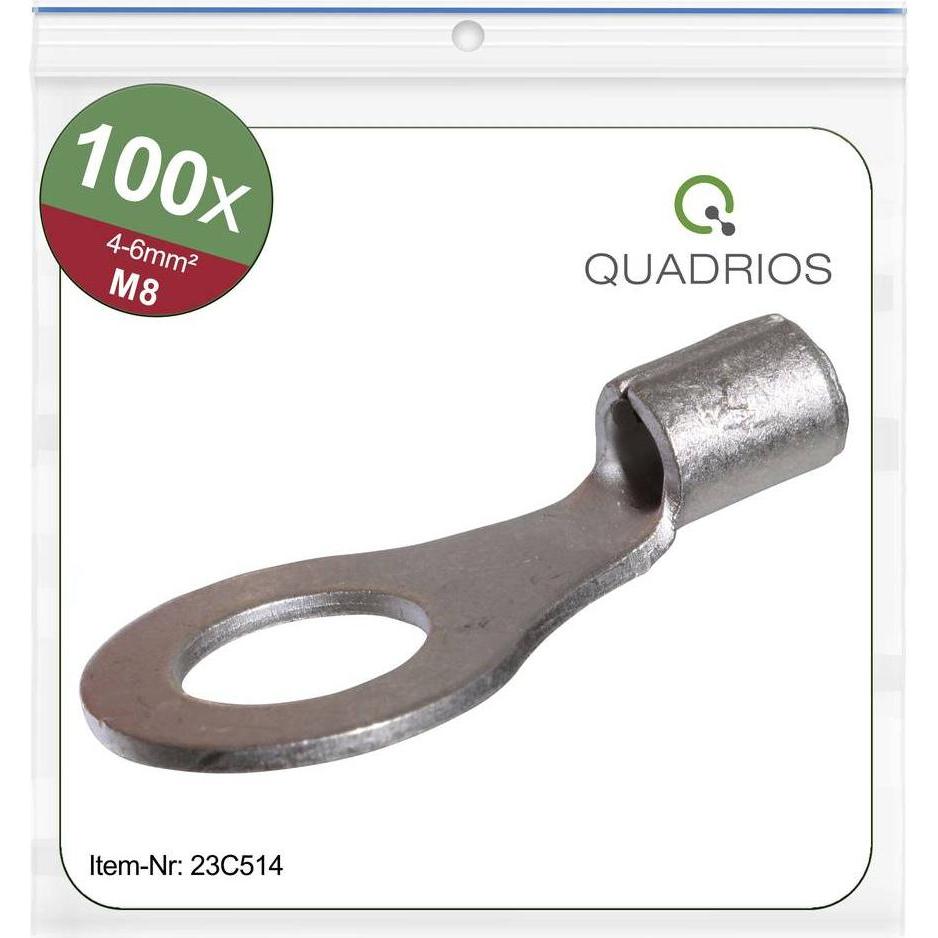 Quadrios, Kabelverbindung, 23C514 Ringkabelschuh Querschnitt (max.)=6 mm² Loch-Ø=8.5 mm Unisolier