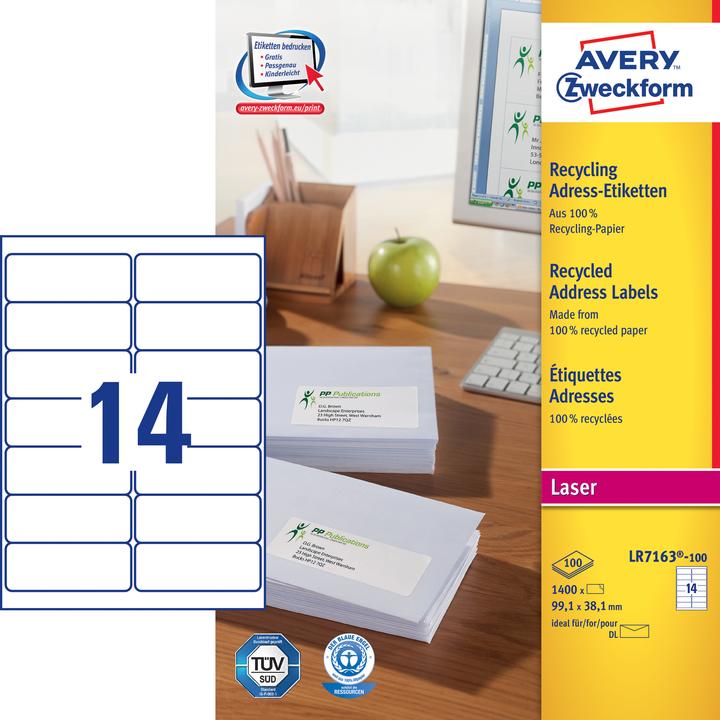 Actual product image Avery ZF LFL label 99.1x38.1mm UW