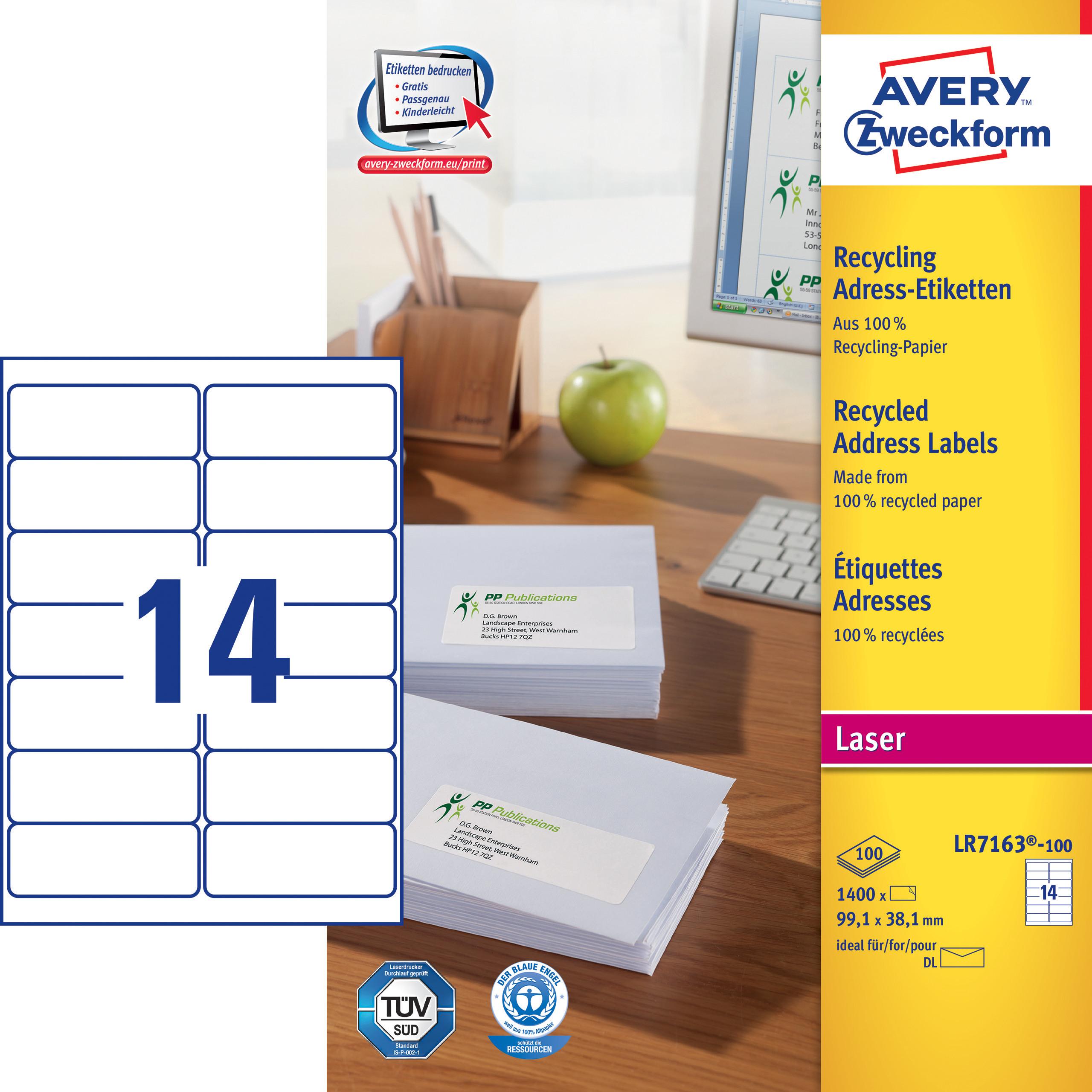 Avery, Etiketten, ZF LFL-Etikette 99.1x38.1mm UW