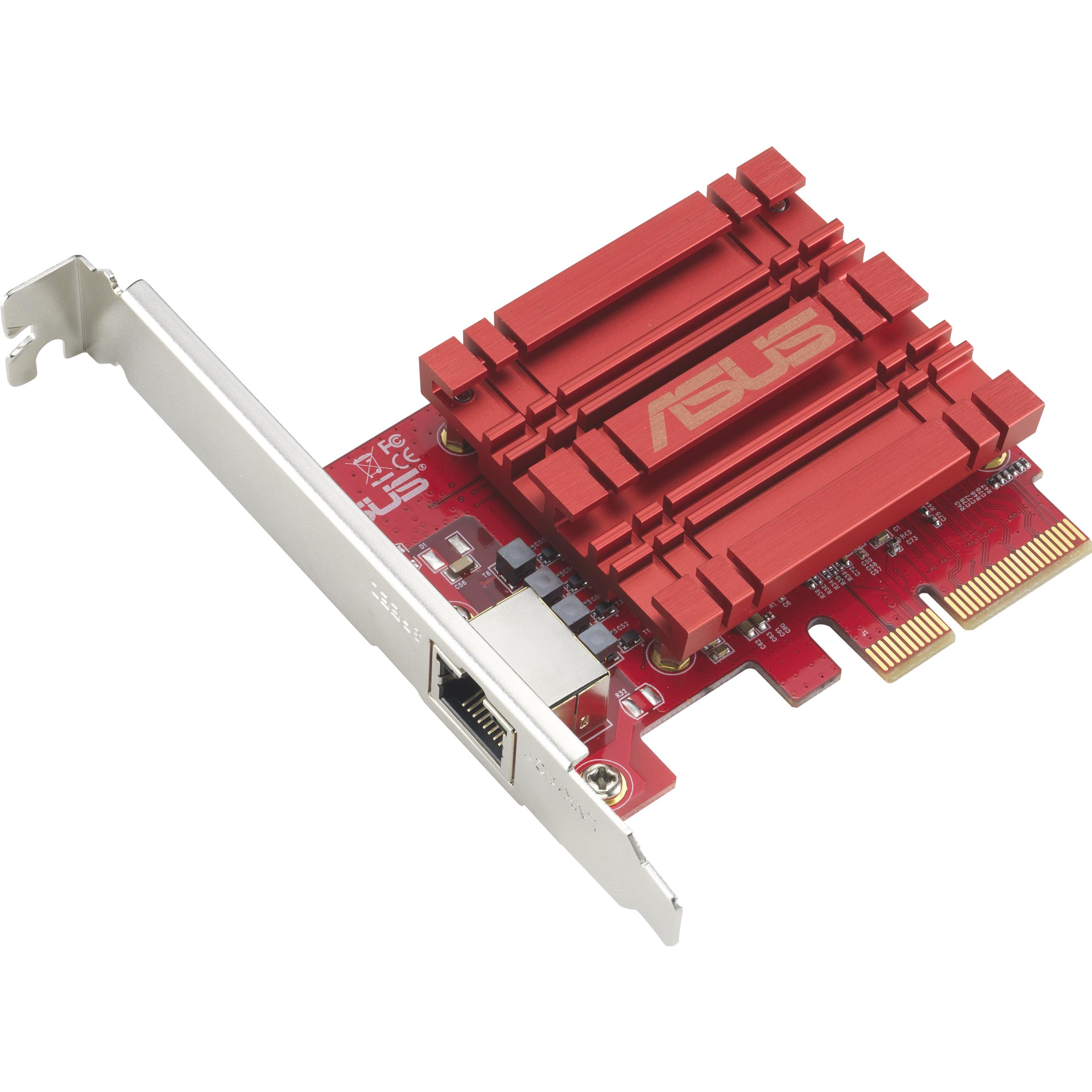 ASUS Xg-C100c V2 (PCI-E x4), Netzwerkkarte, Rot