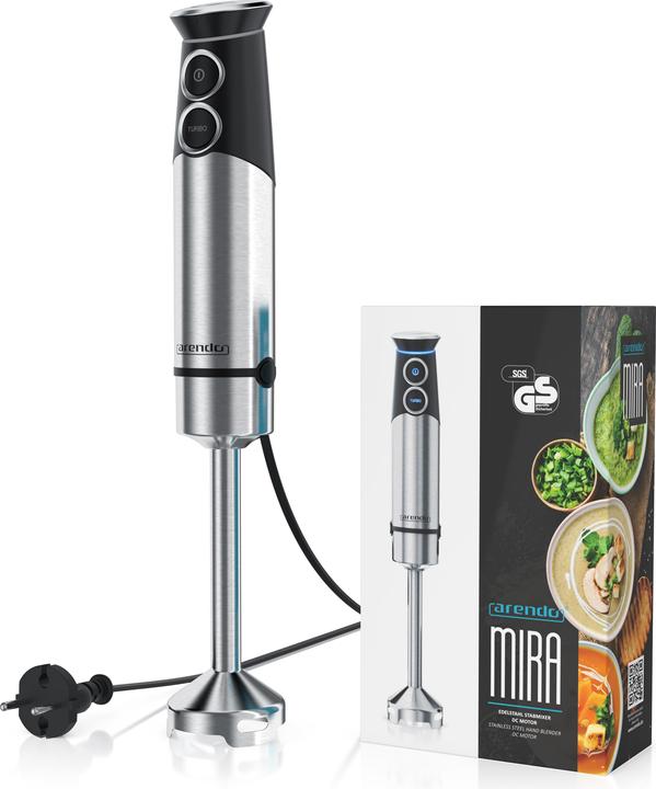 Actual product image Arendo Hand blender stainless steel, 1500 W, electric hand blender, infinitely variable speed + turbo