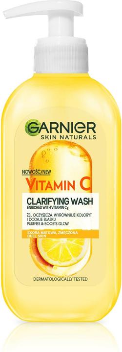 Actual product image Garnier Skin Naturals Vitamin C Cleansing Gel With Vitamin C For Dull And Tired Skin 200Ml (Cleansing Foam, 200 ml)