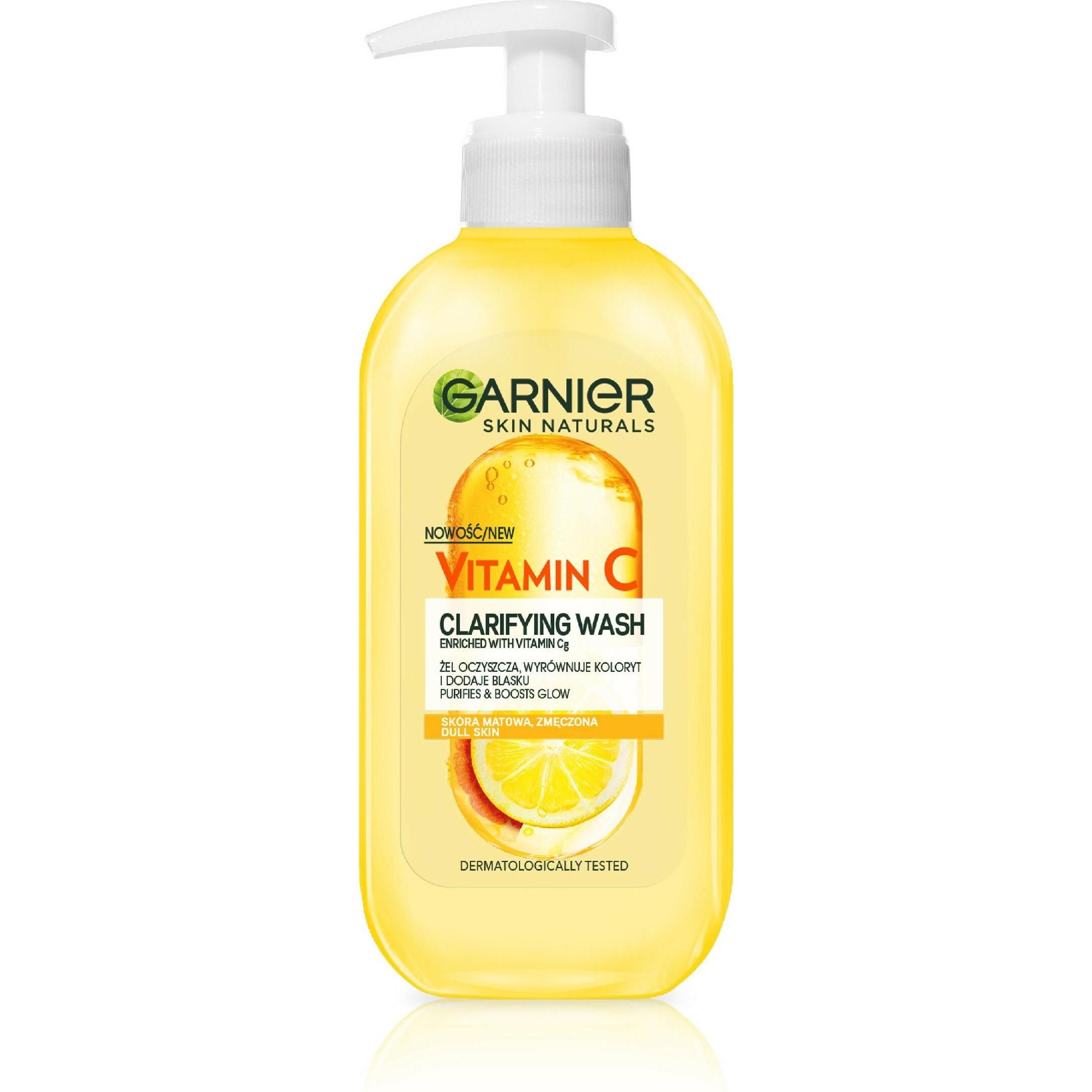 Garnier , Pulizia Viso, Skin Naturals Gel Detergente Con Vitamina C Per Pelli Spente E Stanche 200 Ml (Schiuma Detergente, 200 Ml)