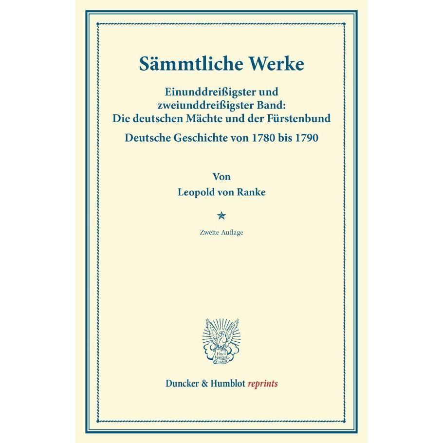 Sämmtliche Werke., Fachbücher von Leopold von Ranke