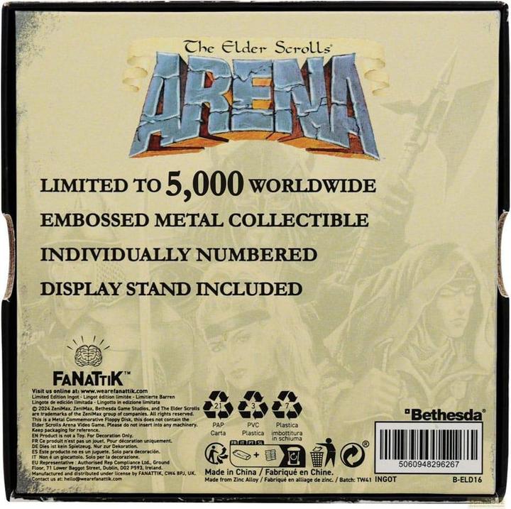 Actual product image Fanattik The Elder Scrolls Replica Arena Floppy Disc Limited Edition