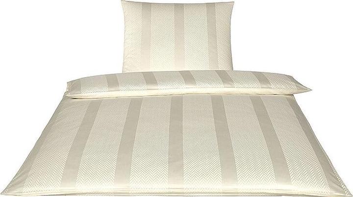 Elegante Damast Bettwäsche Metropolis 70x90cm/140x200cm Natur (Bettwäsche Set, 140 x 200 cm)