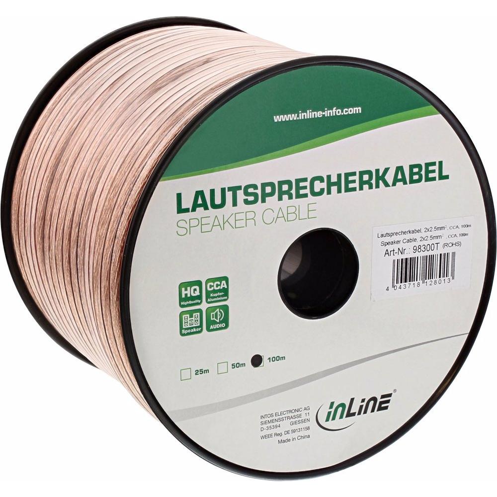 InLine Lautsprecherkabel (10 m, 2.50 mm²), Lautsprecherkabel, Transparent