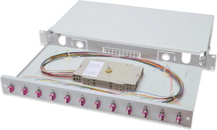 Digitus Extendable fiber optic - splice box 1U Equipped 12xLC duplex incl. M 25 screw splice cassette F...