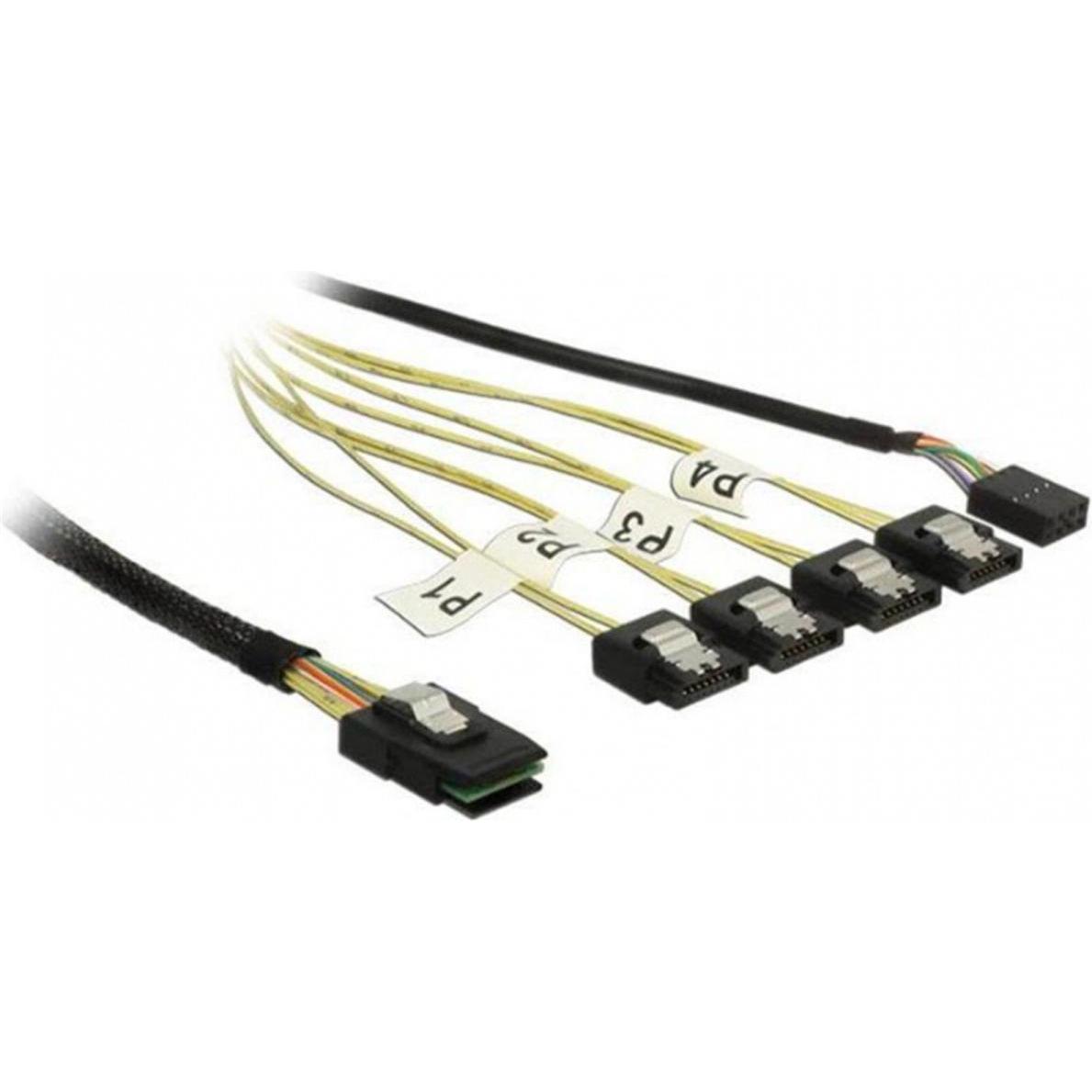 Delock Reverse SAS Kabel: 4xSATA - SFF8087, Interne Kabel (PC)