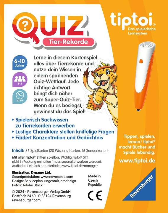 Actual product image tiptoi Quiz animal records (German)