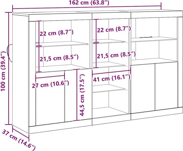 Immagine prodotto VidaXL Credenza (162 x 37 x 100 cm)