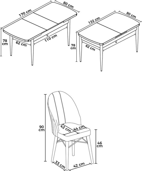 Produktbild Hanah Home Roz Extendable Dining TableChairs Set (MDF)