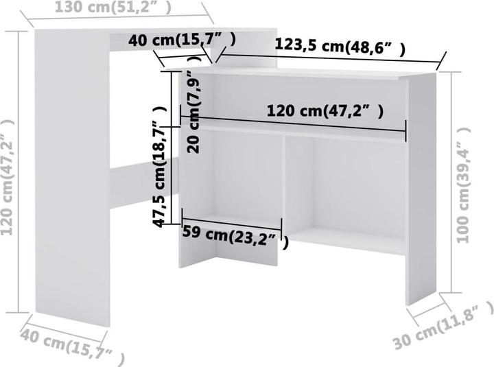 Produktbild vidaXL Meaghan (130 x 40 x 120 cm)