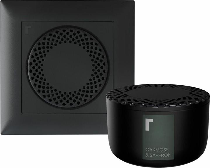 Produktbild Revoltab smarter Raumduft Diffuser HIDE mit Raumduftkapsel OAKMOSS & SAFFRON schwarz