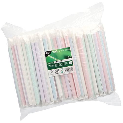Produktbild Papstar Papier-Trinkhalm, 200 mm, farbig sortiert (200 x)