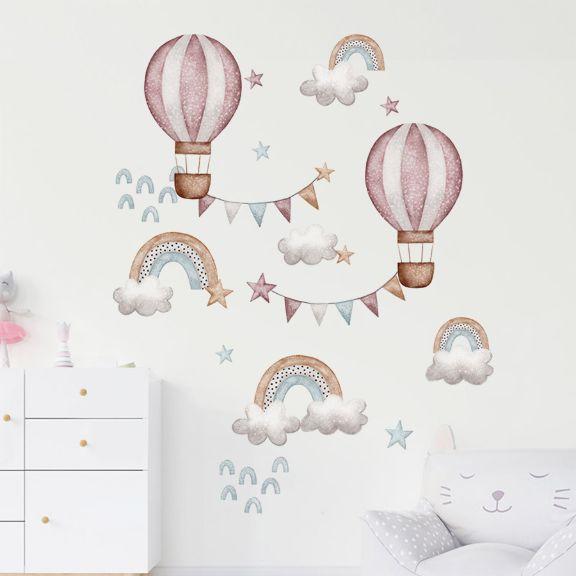 Image du produit Konjac Sponge ROOM Decor SIPO-WS63040 NAKLEJKI NA ŚCIANĘ BALONY TĘCZA GWIAZDKI