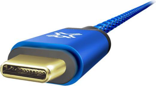 Actual product image Xlayer Fully Reversible USB-C To Usb- Premium Balistic Cable 1.2m Blue (1.20 m, USB 3.2 Gen 1)