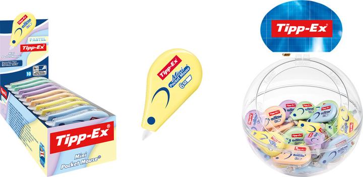 Immagine prodotto Tipp-Ex Korrekturroller ® Mini Pocket Mouse® Pastell, sortiert 6 m x 5 mm Bubbel 40 Stück