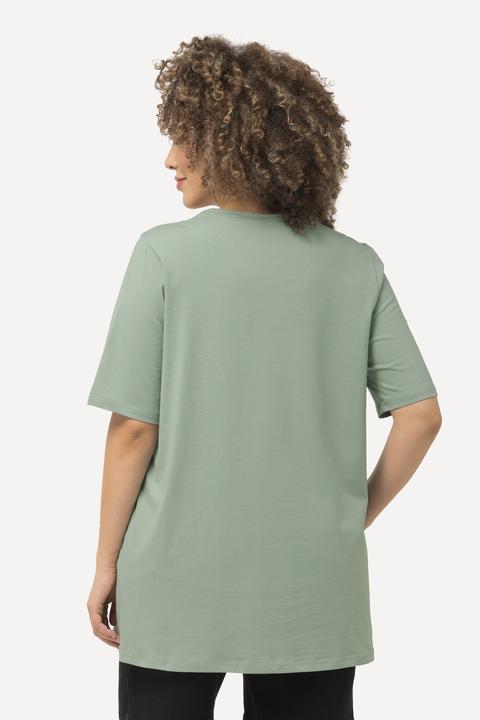 Immagine prodotto Ulla Popken T-shirt dal taglio svasato con scollo rettangolare e mezze maniche (42, 44)