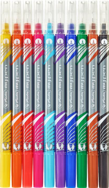 Actual product image Herlitz my.pen fineliners and fibre-tip pens (Multicoloured, 10 x)