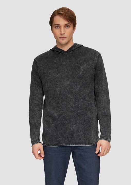 Produktbild S.Oliver Strickpullover Kapuzenpullover aus Feinstrick in gewaschener Optik (L)