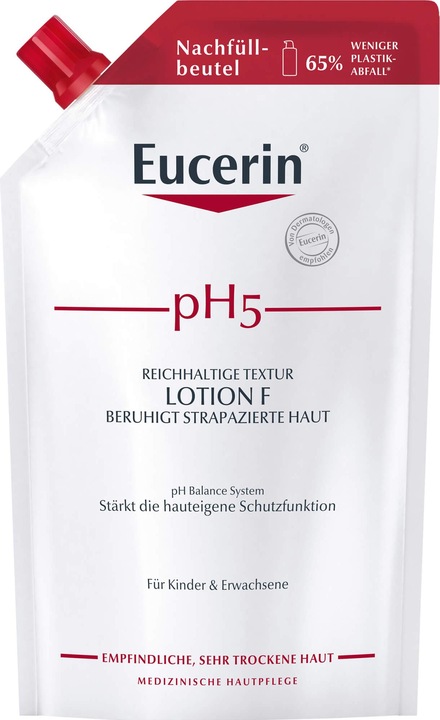 Actual product image Eucerin pH5 Rich Texture Lotion F Refill Bag, 400 ml Lotion (Body lotion, 400 ml)