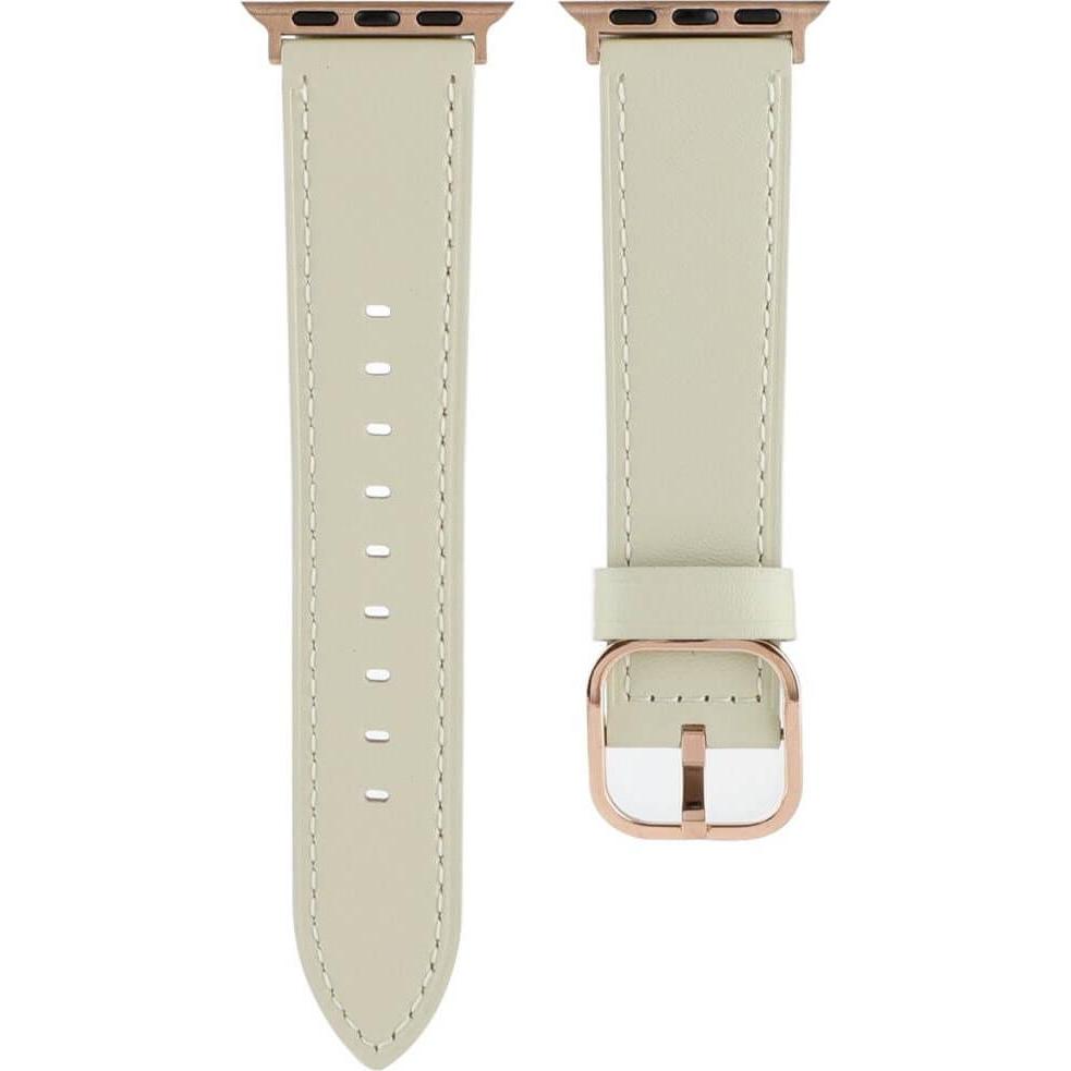 Cover-Discount Apple Watch 42/41/40mm - Ersatzband Armband Leder (Leder), Uhrenarmband, Beige