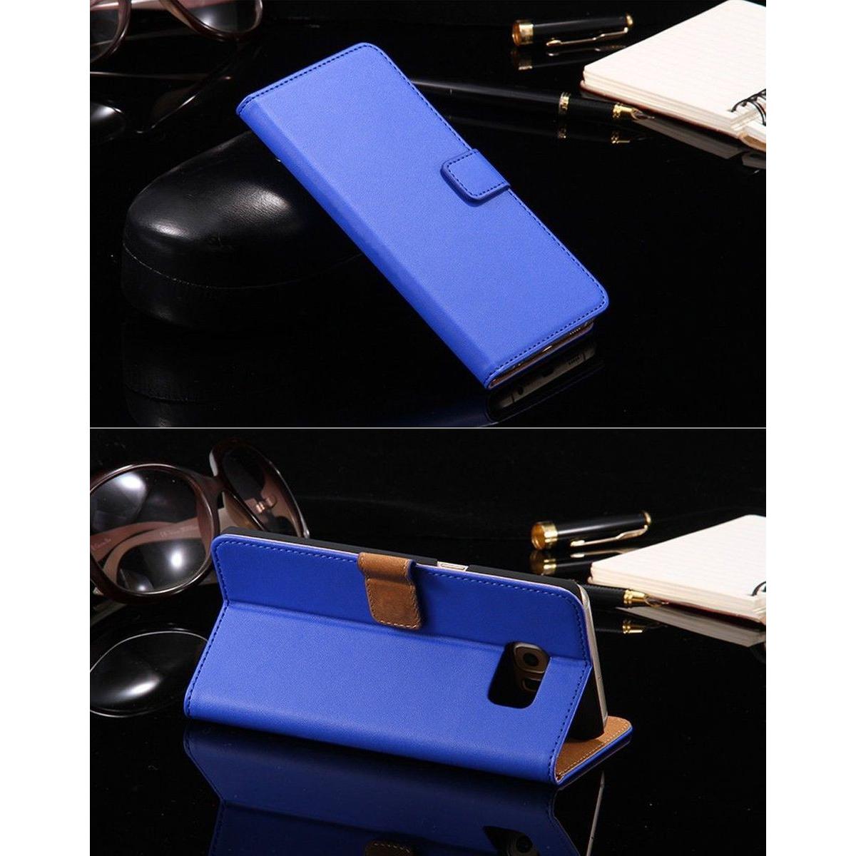 Thumbnail - König Design Schutzhülle Handytasche (Flip Quer) Wallet für Handy Wiko Highway Star Dunkelblau (Wiko Highway Star), Smar...