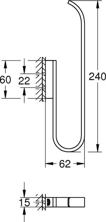 Actual product image Grohe Spare paper holder Selection for 2 rolls cool sunrise polished 41067GL0