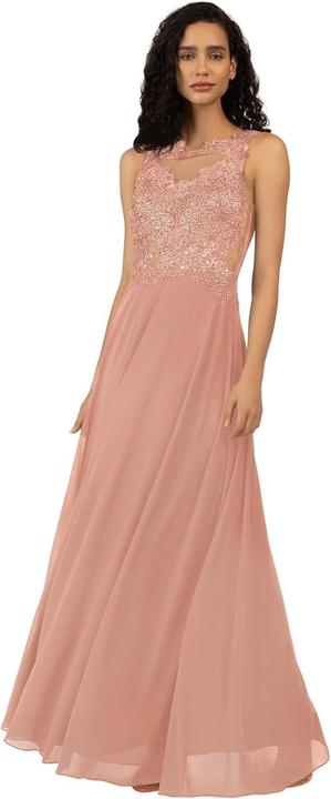 Actual product image Apart Fashion Formal Evening Dress with Floral Lace Embellished Pearls and Glitter Stones, Back Zipper, Soft Feel (36)