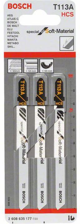 Produktbild Bosch Professional Zubehör Stichsägeblatt T 113 A Special for Soft Material