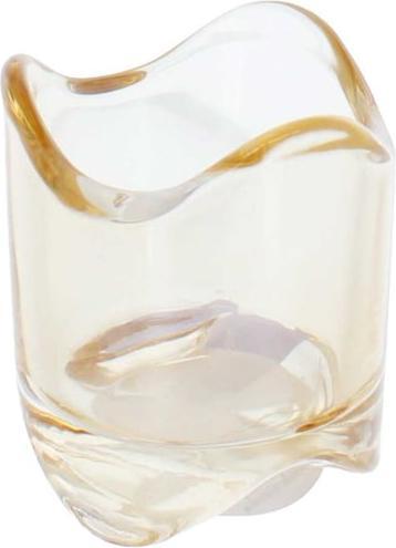 MICA Living Teelichtglas wellig - creme - Glas - ca. 7x8 cm