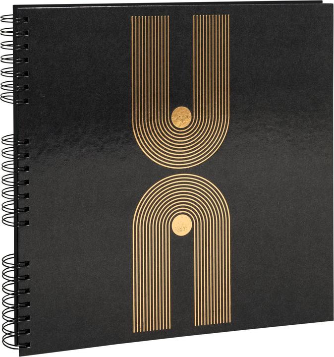Exacompta Fotoalbum mit Spiralbindung, 60 Seiten schwarz, 32x32 cm, Graphik (32 x 32 cm)