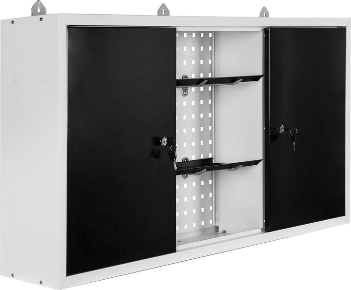 Produktbild Wiltec Hängeschrank Grau Werkstatteinrichtung Werkbank Werkzeugschrank Lochwand (120 cm, 19 cm)