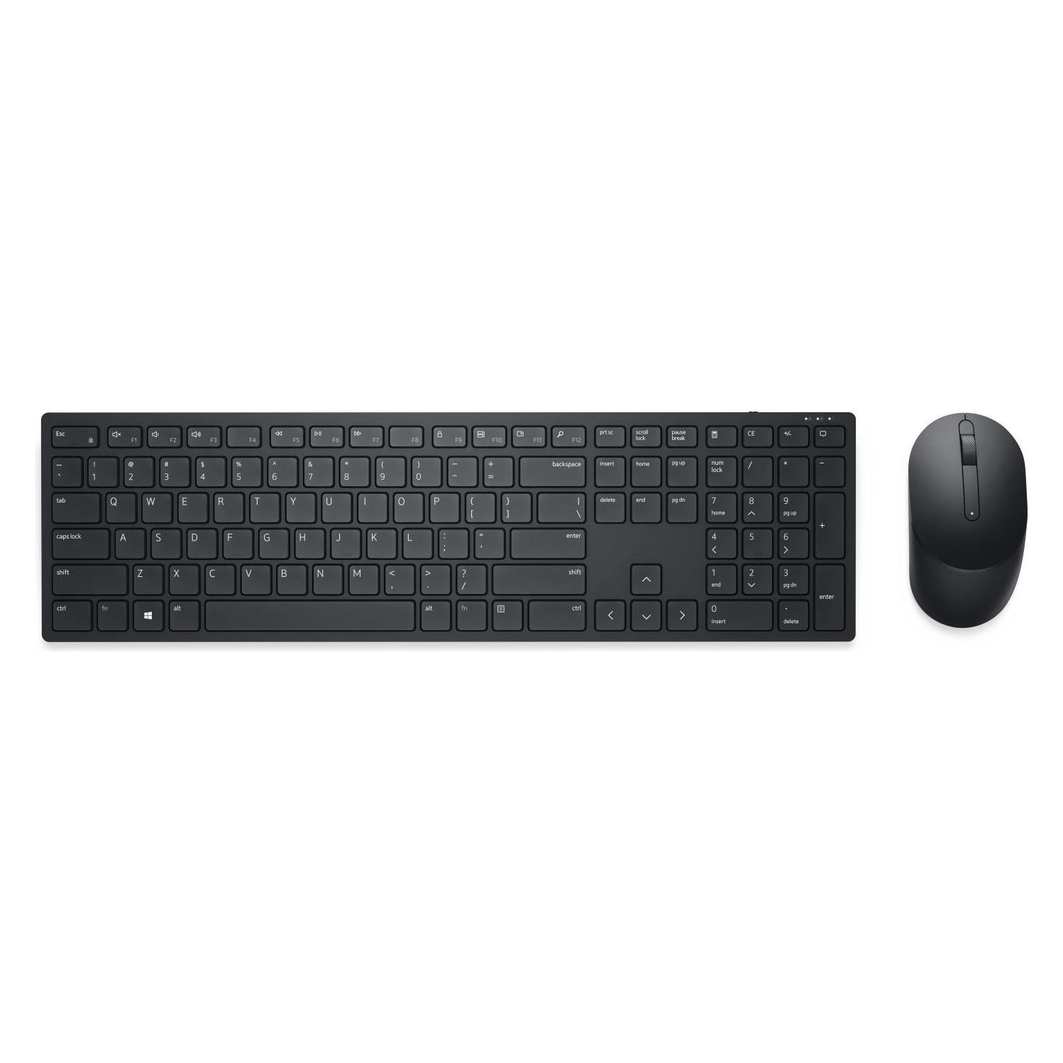 Dell Bezprzewodowa klawiatura i mysz - KM5221W RTL (US, Kabellos), Tastatur, Schwarz