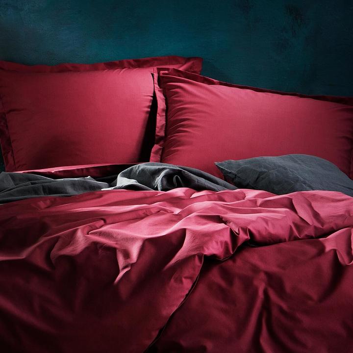 Produktbild Lorena Uni Mako-Satin Bettwäsche Classic Stehsaum (Bettwäsche Set, 155x220 cm + 80x80 cm)