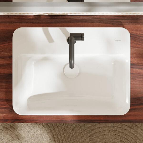 Produktbild hansgrohe Xuniva Q Einbauwaschtisch, SmartClean, mit Überlauf, 1 Hahnloch, 550x450mm, weiss (550 mm)